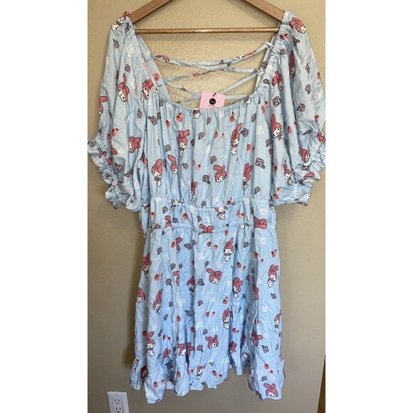 Sanrio Dresses & Skirts - Sanrio My Melody Strappy Back Dress Size 4 or 4X Blue Midi Cosplay Bunny NWT